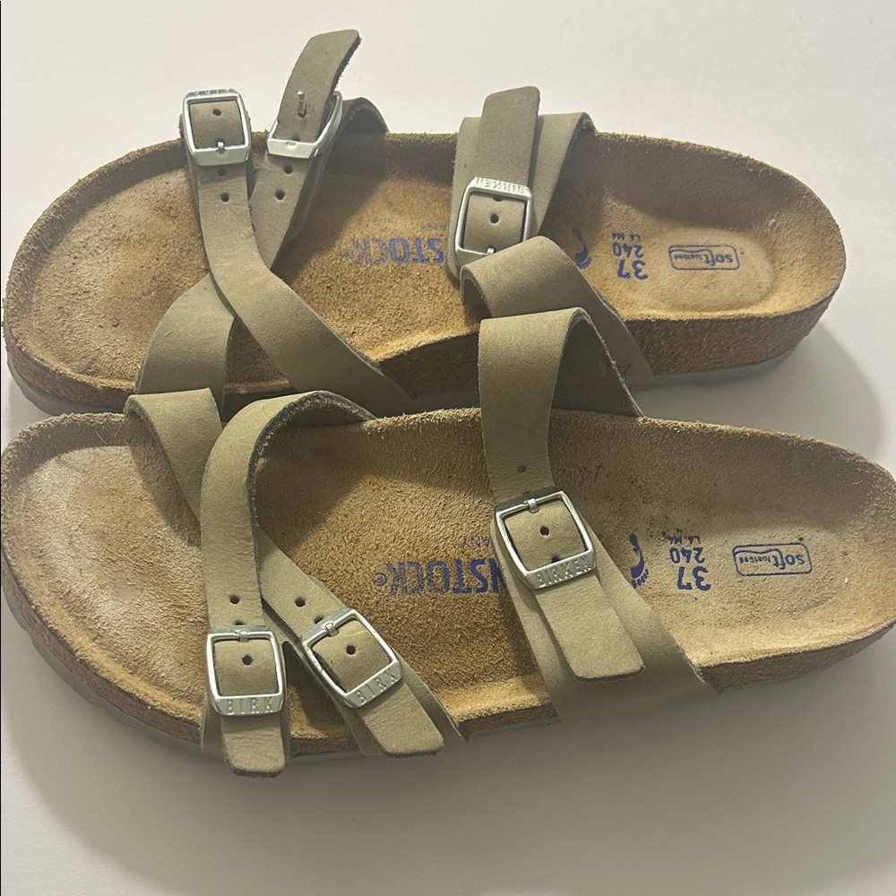 Birkenstock Sandals - Grey Straps and Tan Interior